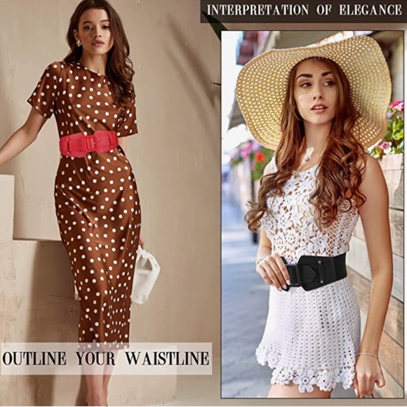Women Wide Stretchy Cinch Belts Corset Belt Retro Chunky Buckle Belts Waist Belt main image 7